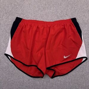 Nike Dri-Fit 10K Lined Running Shorts‎ Women's Large Red Stretch Drawstring 3.5"